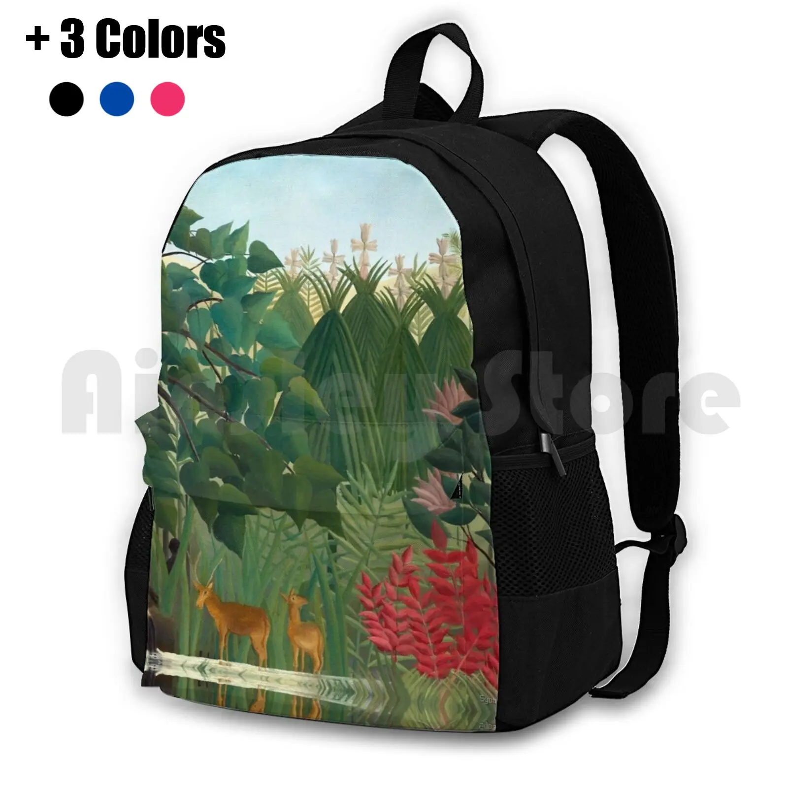 Henri Rousseau-The Waterfall Outdoor Hiking Backpack Waterproof Camping Travel Henri Rousseau The Waterfall Henri Rousseau