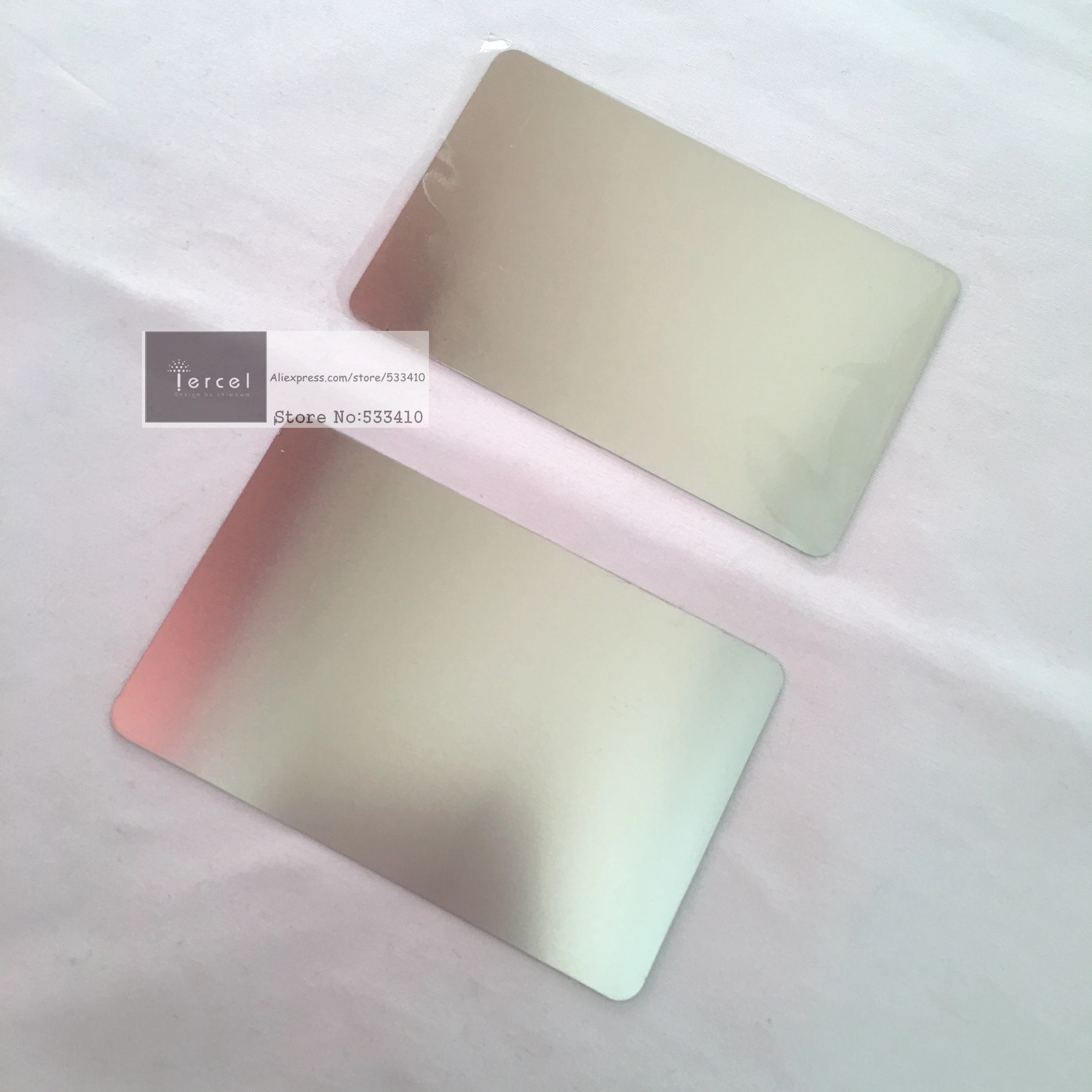 100pcs/lot 0.3mm thickness Blank stainless steel/customized metal business card mirror finish with free shipping price