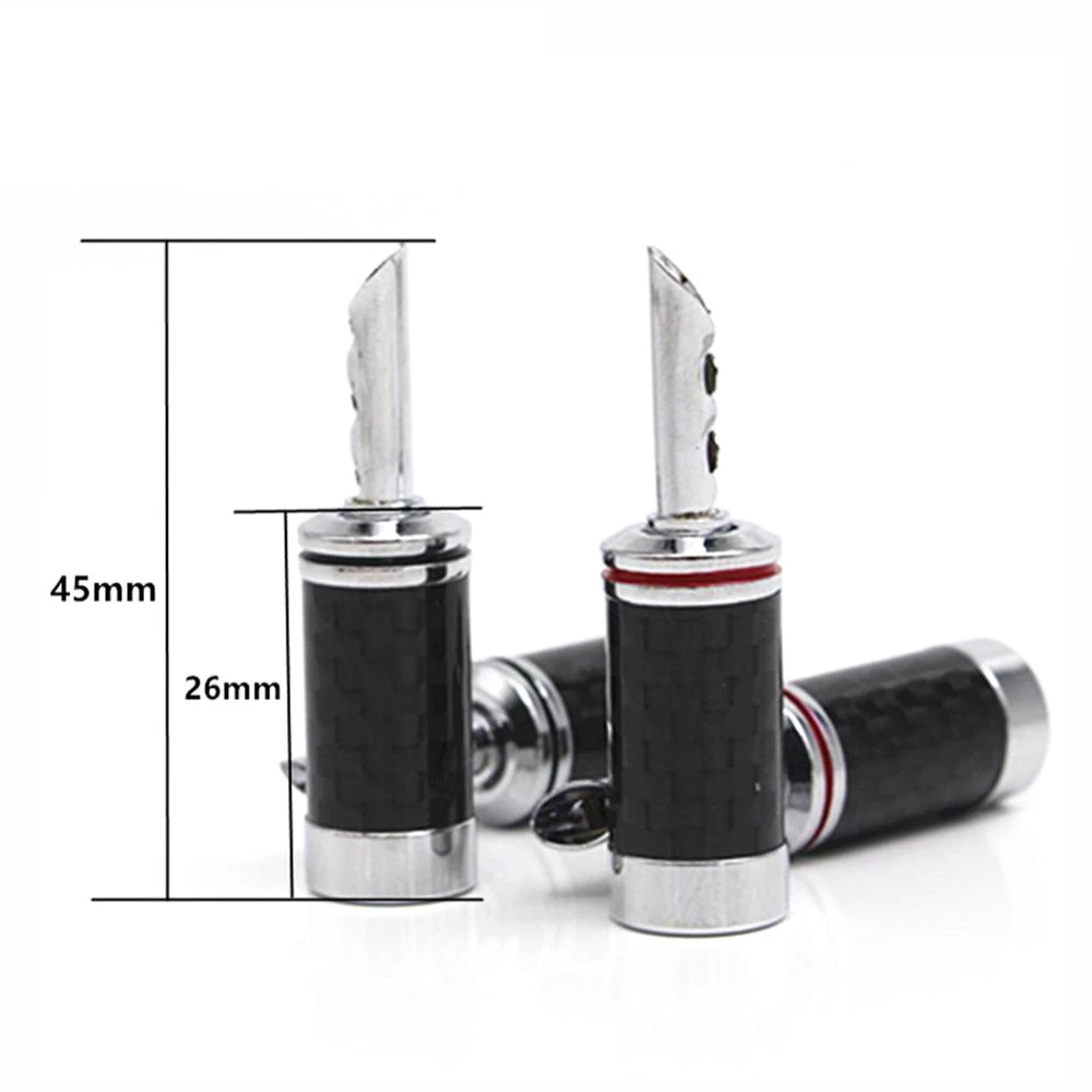 HIFI Rhodium Plated Tellurium Copper Carbon DIY Fiber Speaker Cable BFA Banana Male Terminal Jack Plug Audio Connector - view 3