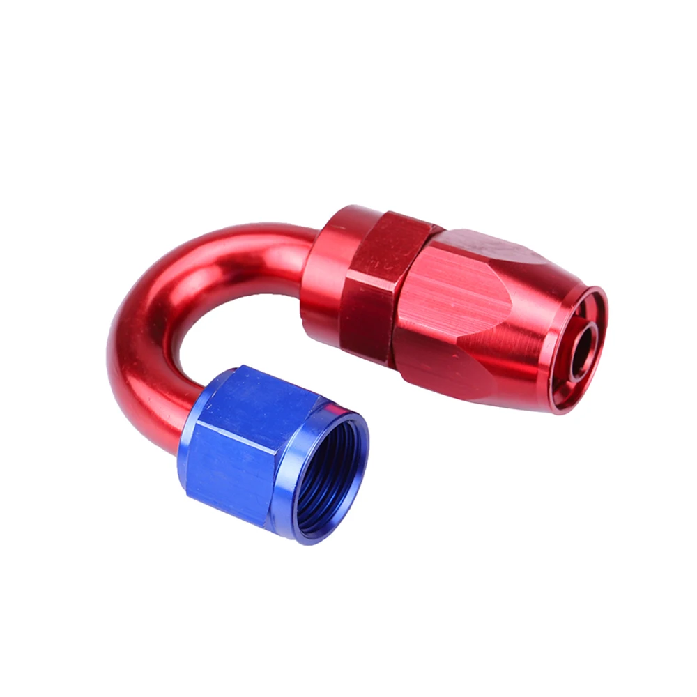 Aluminium AN Fittings Adapter Oil Fuel Reusable Fitting Hose End 0/45/90/180 Degree AN4/6/8/10/12 Fuel/Swivel Hose