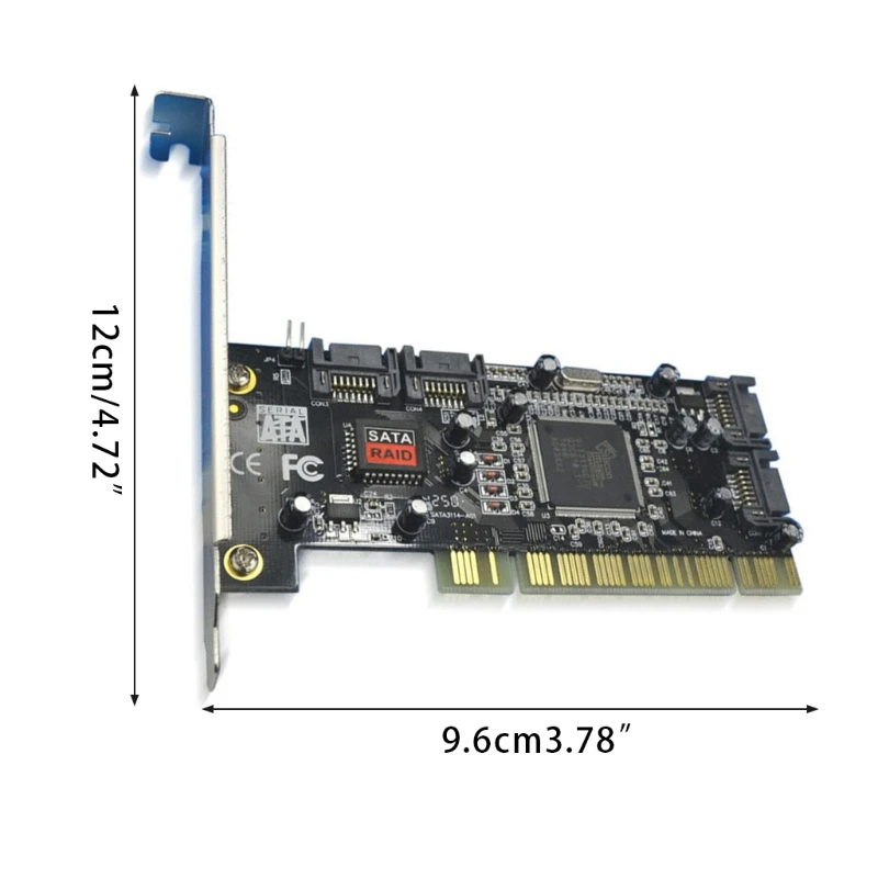 T8WC PCI Ke 4 Port SATA Raid Controller Expansion Card Adapter untuk Desktop PC HDD SSD