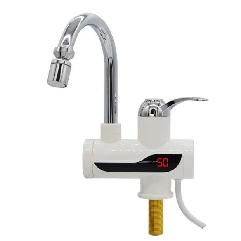 220v Tankless Water Heater Electric Faucet Tap Hot Water Heater Instant Kitchen Bathroom Heating 3000W