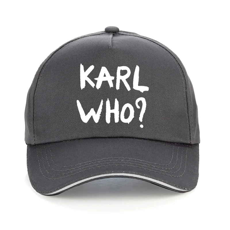 Funny Men Women Novelty Rare KARL WHO Print Men Baseball cap summer Casual Men women adjustable Snapback bone