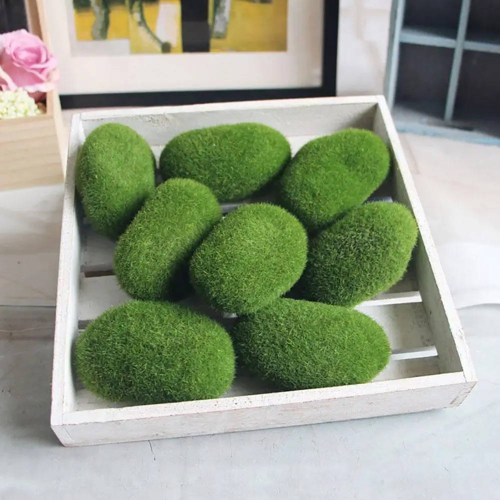 Aquarium Alive Fishes Shrimp Plants Moss Ball Water Grass Fish Tank Ornament Artificial Moss Block Fake Stone Wedding Road Decor