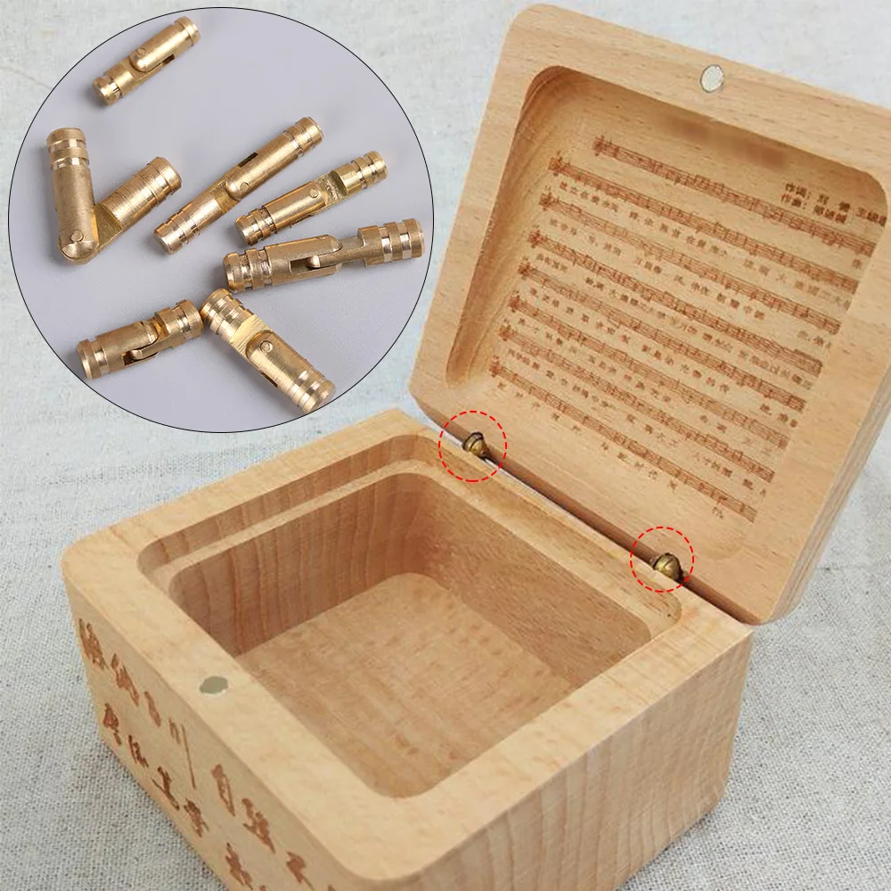 Mini Folded Jewelry Box Barrel Hinge Invisible Wine Wooden Case Hinges Concealed Barrel Hinge Pure Copper Furniture Hardware Hot