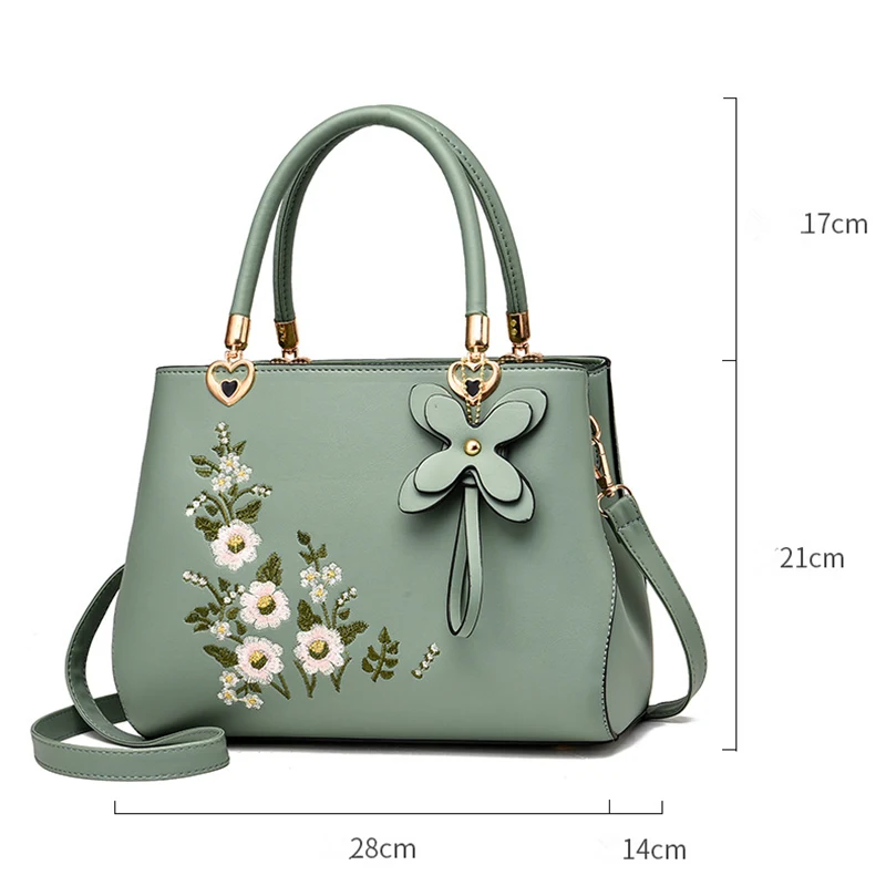 2024 new Embroidered Messenger Bags Women Leather Handbags Hand Bags for Women Sac a Main Ladies Hand Bag Female bag sac femme