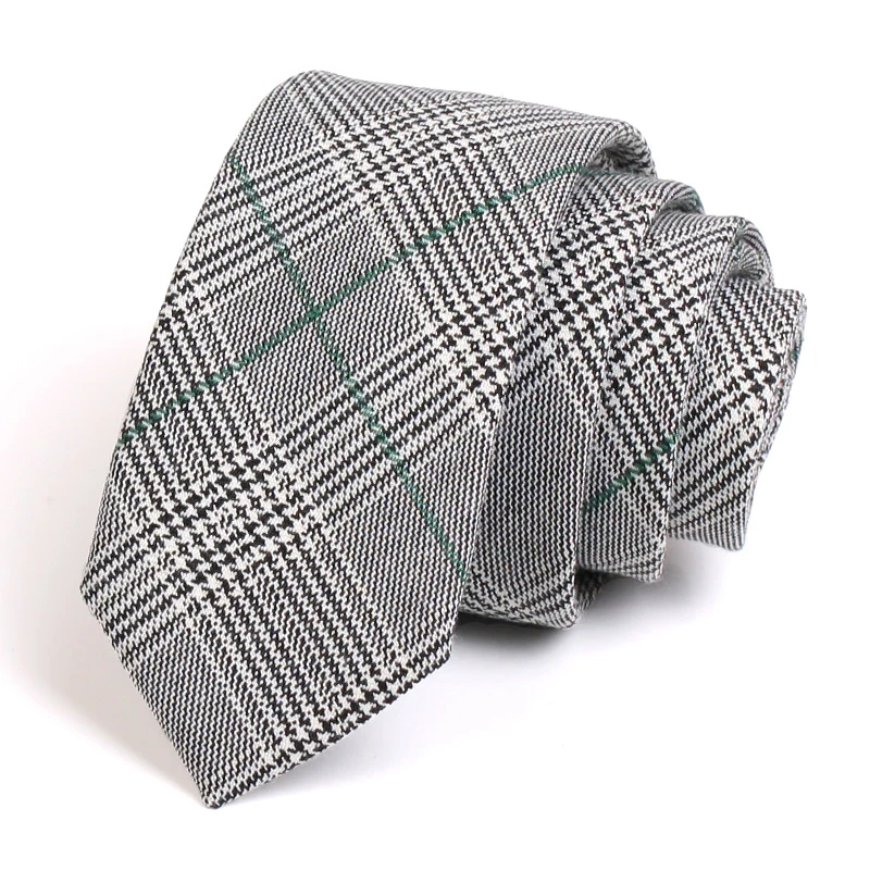 

Men's Japanese Style Cotton Tie Brand New High Quality Business Work Ties For Men 6CM Plaid Neck Tie Male Fashion Formal Necktie