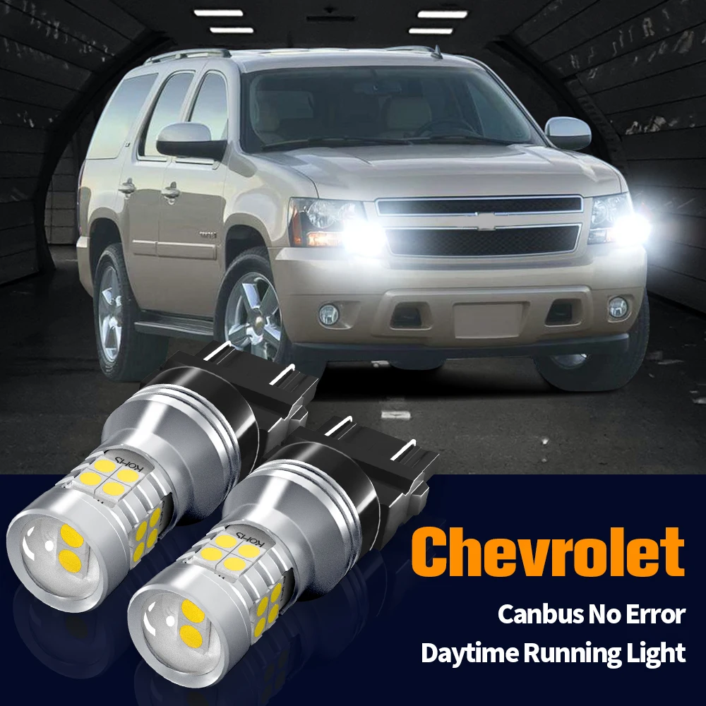 

2pcs LED Daytime Running Light DRL Bulb Lamp Canbus No Error 3157 P27/7W T25 For Chevrolet Tahoe 2007-2014 Avalanche 2007-2013