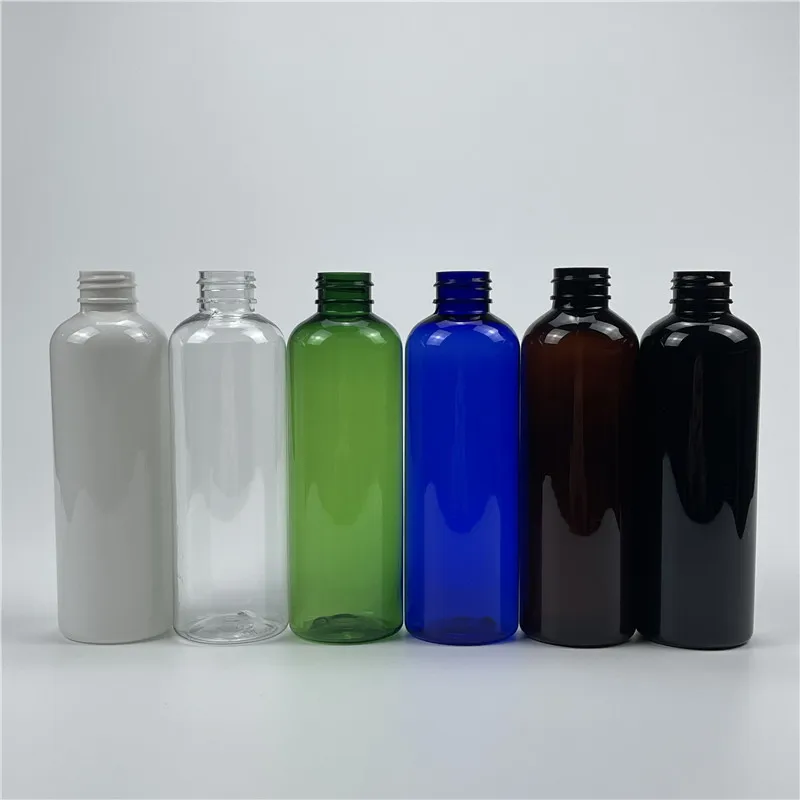 Multicolor 200ML X 30PCS Empty Disc Top Cap Plastic Round Shoulder Bottle Shampoo Lotion Cosmetic Bottle Body Wash PET Container