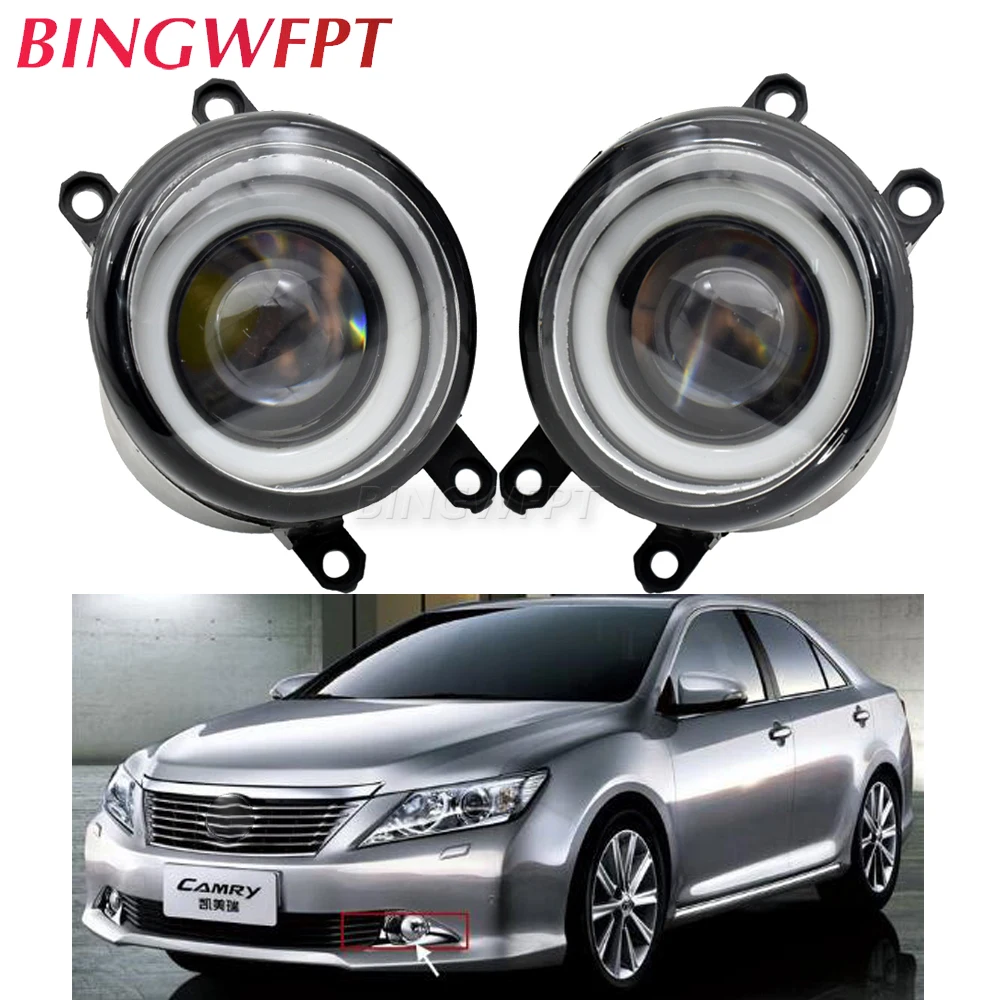 2 Pieces For Toyota Avensis Camry 2006-2012 Car 30W 3000LM LED Fog Light Angel Eye Daytime Running Lamp DRL White H11 12V