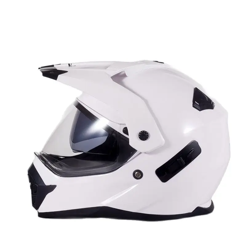 

ECE Dirt Bike Helmet Off-Road Full Face Helmet for ATV Motocross MX Enduro Quad Sport, Magic beads, Large white