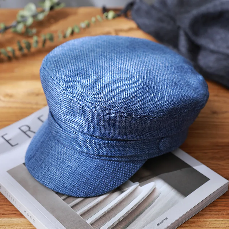 Boinas K36 para mujer, gorro azul marino, informal, octogonal, Retro, kepi, otoño