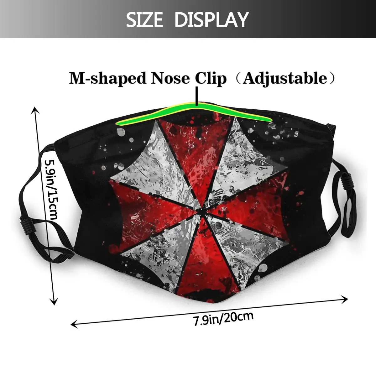 Umbrella Corporation Face Mask Splatter Soft Hipster Outdoor Muffle Anti Dustproof With Filters