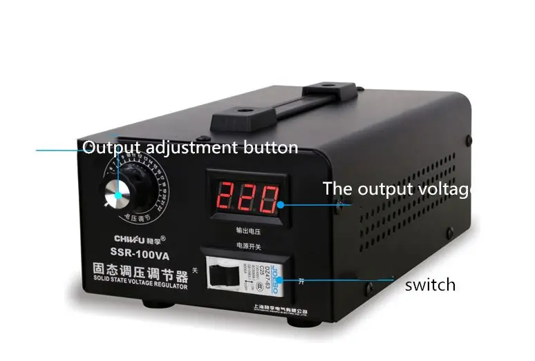 Single-phase AC 220V solid-state voltage regulator electronic thyristor voltage regulator 100KW SSR-100VA