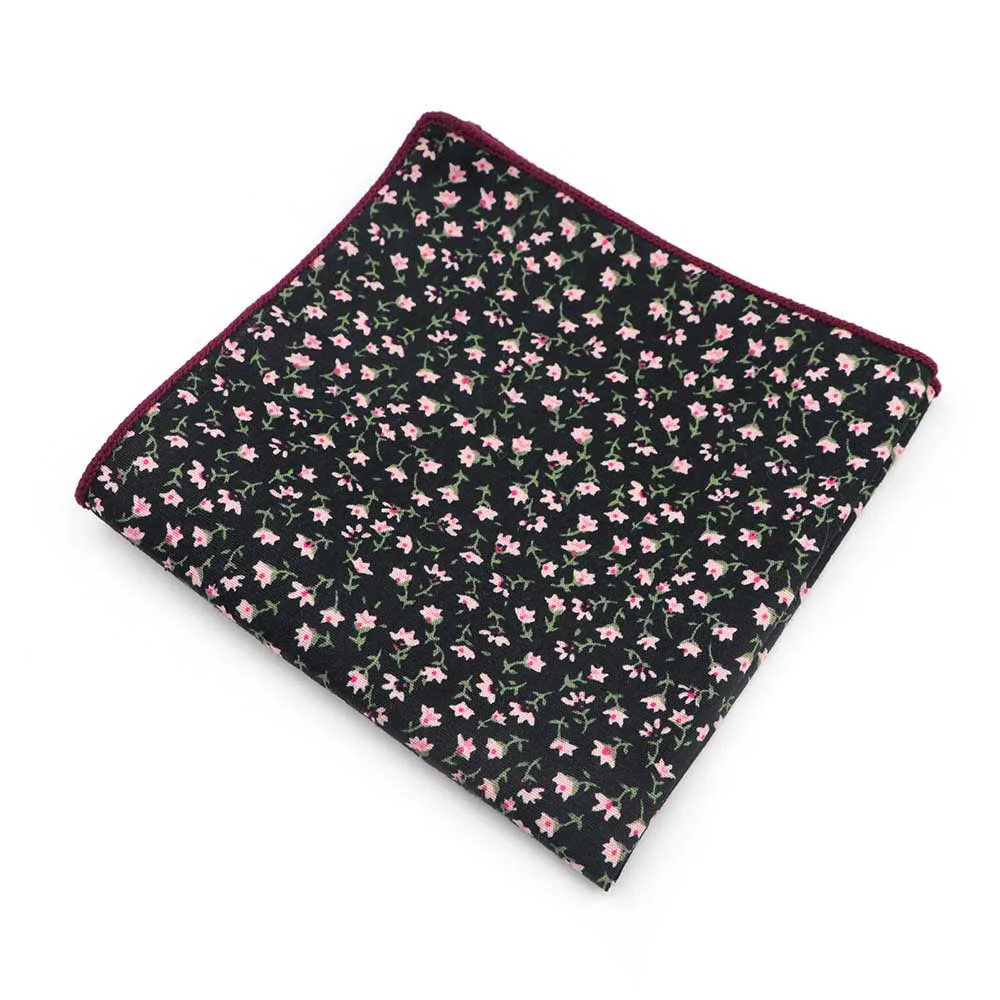 Men's Floral Pocket Square, Retro Style
