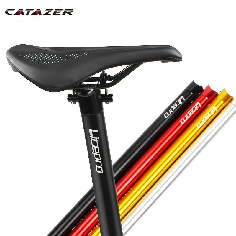 

Catazer Folding Bike Seatpost 33.9*600mm Seat Rod Aluminum Alloy Seat Tube Super Light CNC Seat Post Plum Tube