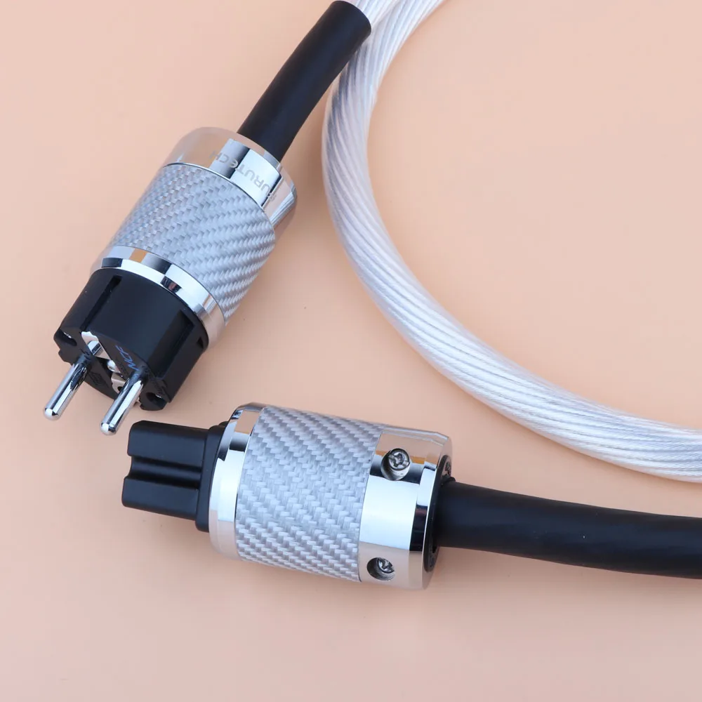 5N OCC كابل طاقة الصوت المطلي بالفضة Hifi كابل سلك الطاقة لـ DVD CD AMP ترقية سلك الطاقة إصدار كابل طاقة التيار المتردد