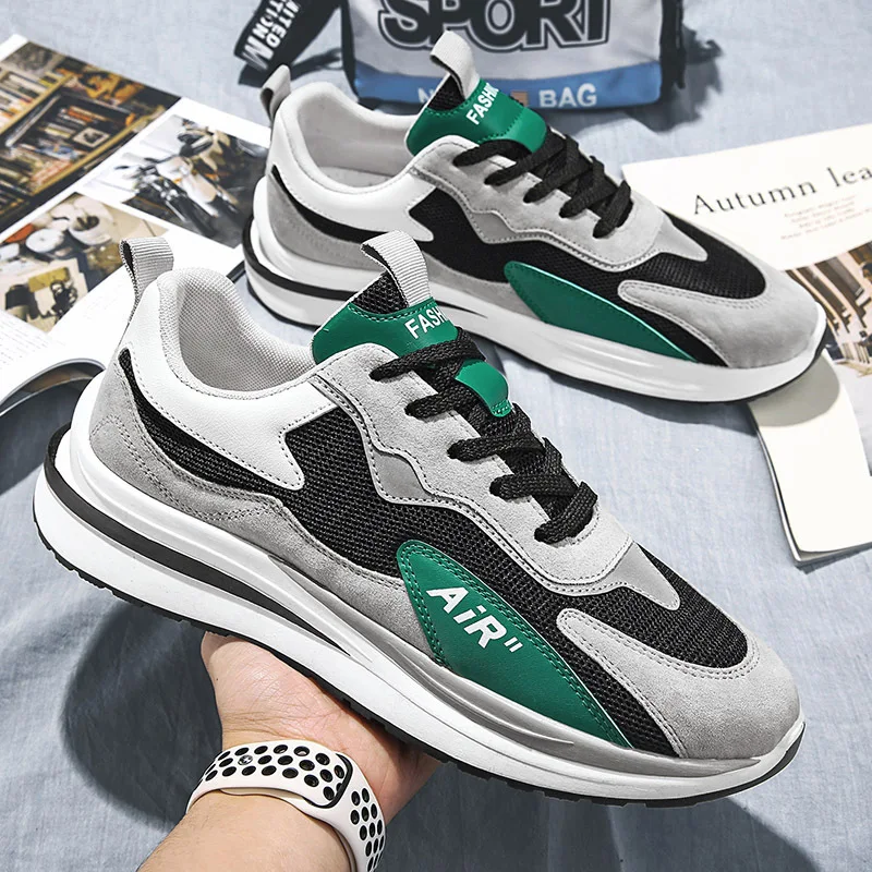 2021 Spring and Autumn New Sports Men's Shoes Running Shoes Korean Version of The Thick-soled All-match Casual Shoes Men's Shoes