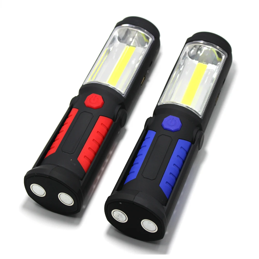 Portable COB Light Waterproof Rechargeable LED Work Light Car Flashlight Lamp Light Inspection Lamp with Built-in Battery Magnet