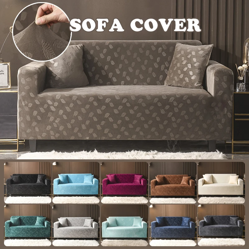 Funda de sofá de terciopelo para decoración del hogar, cubierta elástica para muebles de sala de estar, 1/2/3/4 plazas