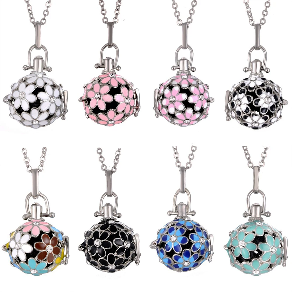 Various Painting Styles Aromatherapy Necklace Music Ball Perfume Essential Oil Diffuser Locket Pendant For Fashion Women Jewelry