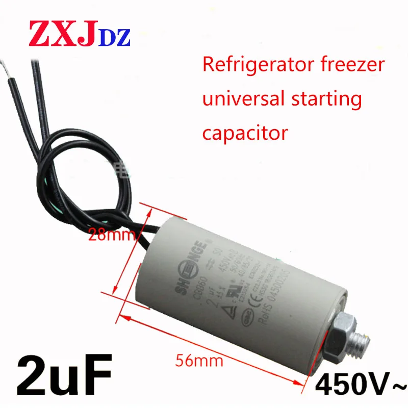 Refrigerator freezer compressor startup capacitor CBB60 2uF startup capacitor