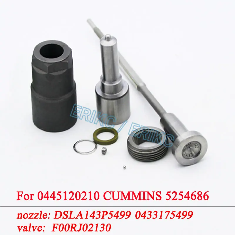 0445120210 0986435503 Fuel Injector Repair Kits Valve F00RJ02130 Nozzle Tip DSLA143P5499 0433175499 For CUMMINS 5254686 Sprayer