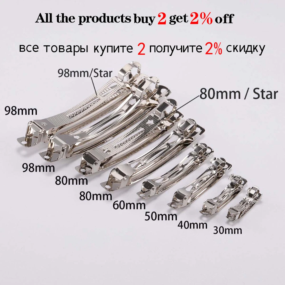 10 Stuks Automatische Clip Lege Breedte Instelling Rhodium Strik Haarspeld Franse Baret Stijl Lente Haarclips Voor Sieraden Maken Benodigdheden