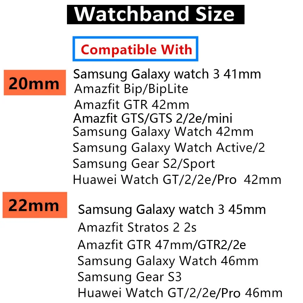 20mm Strap for Samsung Galaxy Watch 4 40mm 42mm 44mm Band Gear Sport Wrist Bracelet Samsung Watch Active 2 40mm 44mm 46mm correa