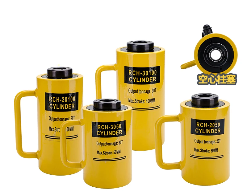 Hollow Hydraulic Jack RCH-30100 Hydraulic Cylinder with tonnage of 30T, work travel of 100mm- iGeelee