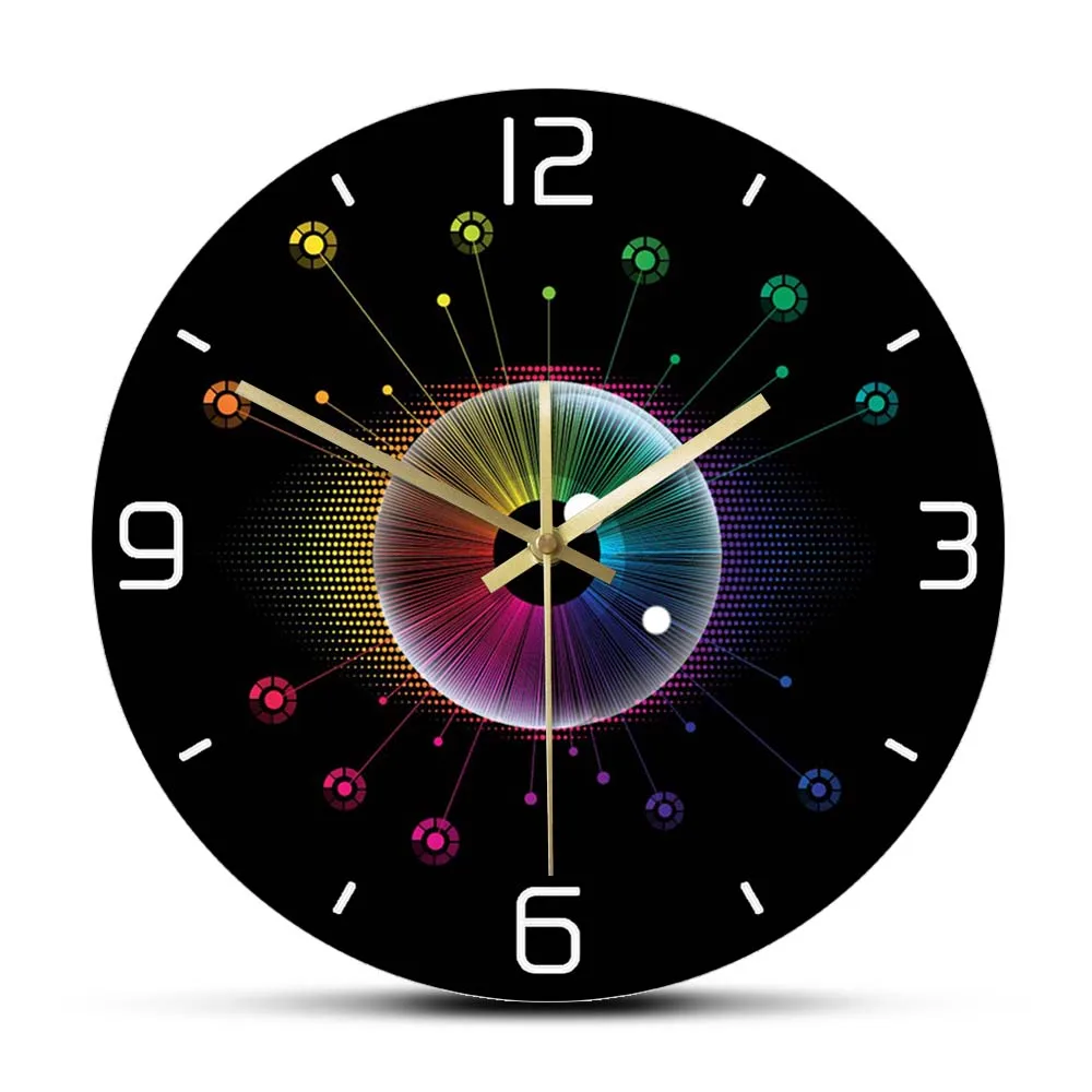 Spectrum Eye Opticianry Iris Wall Clock Silent Swept Optometry Clinic Hanging Wall Watch Ophthalmology Wall Decor Timepieces