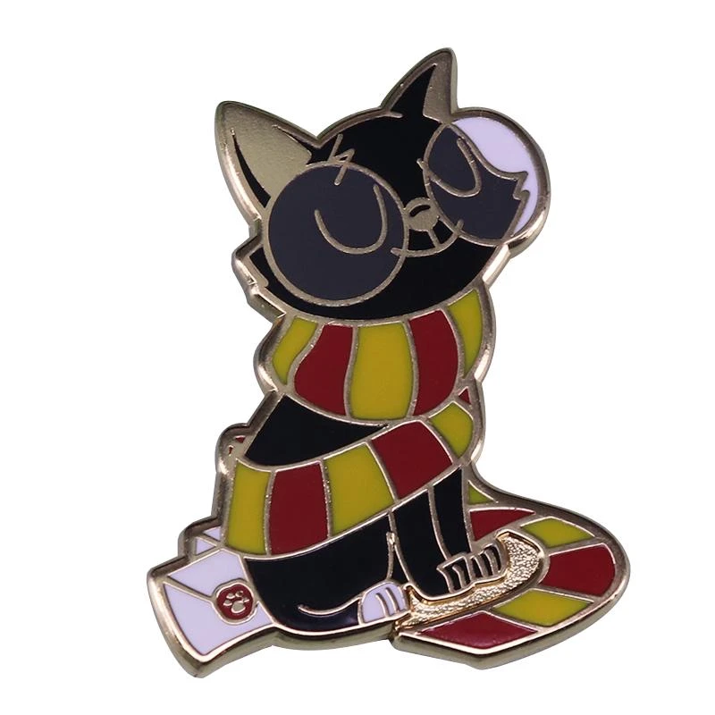 Wizarding school The Most Inclusive House Hufflepuff pinss magic Cat Mandrake Root Charms,Herbology,Potions-Spell Books brooch - view 2