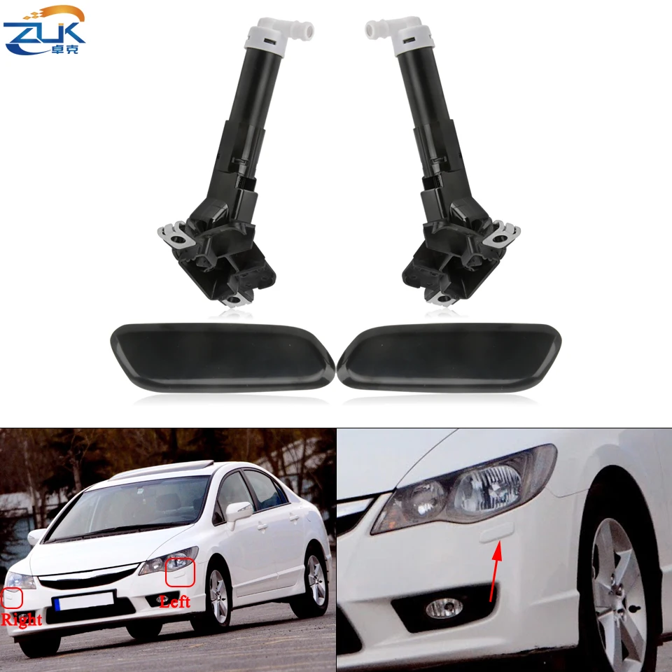 ZUK Front Headlight Headlamp Water Spray Nozzle Jet Washer Cover Cap Case For HONDA CIVIC FD6 2006 2007 2008 2009 2010 2011