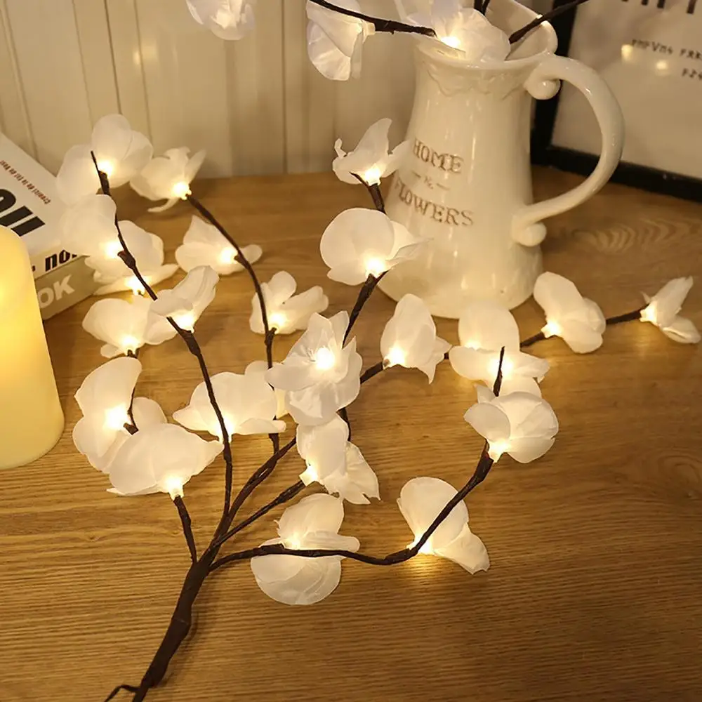 Imagem -05 - Phalaenopsis Ramos de Flores Guirlanda Luz Feliz Natal Decoração do Quarto Festa Casamento Decoração Led Luz Iluminação do Feriado