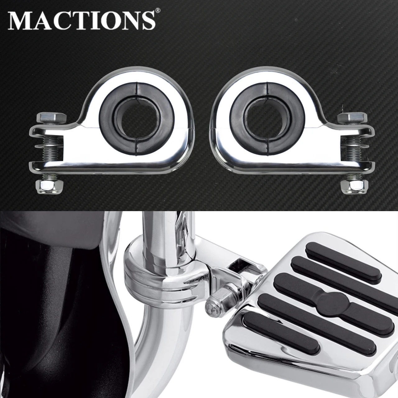 

Motorcycle 1.25" 32mm Crash Bar Engine Guard Highway Footpeg Footrest Clamps Mounts For Harley Dyna Touring For Yamaha For Honda