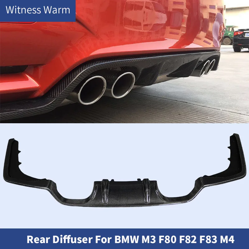 For Bmw F83 F82 M4 M3 F80 Car Styling Rear Diffuser Carbon Fiber Rear Bumper Exhaust Diffuser Lip Spoiler