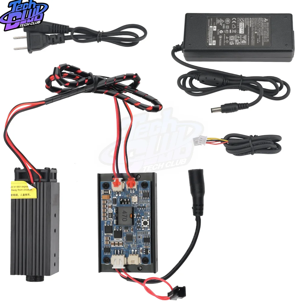 Módulo láser azul de enfoque ajustable TTL de alta potencia, accesorios de herramienta de grabado láser DIY, cabezal láser de 15W, 12V