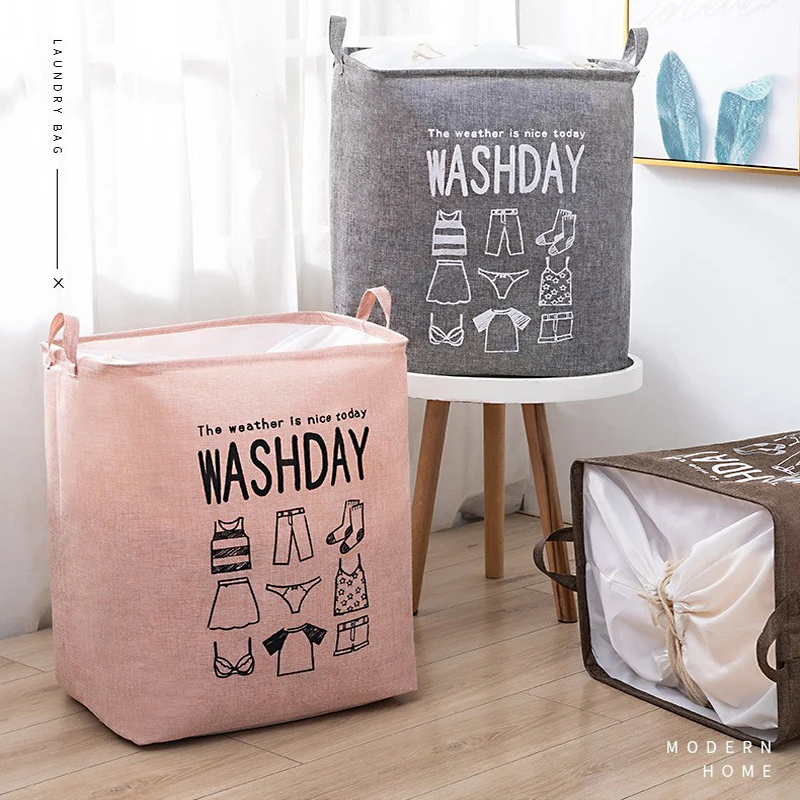 

Foldable Laundry basket Dirty Clothes Storage Toy Storage Organizer Large Capacity Dustproof Bundled Design For Bathroom