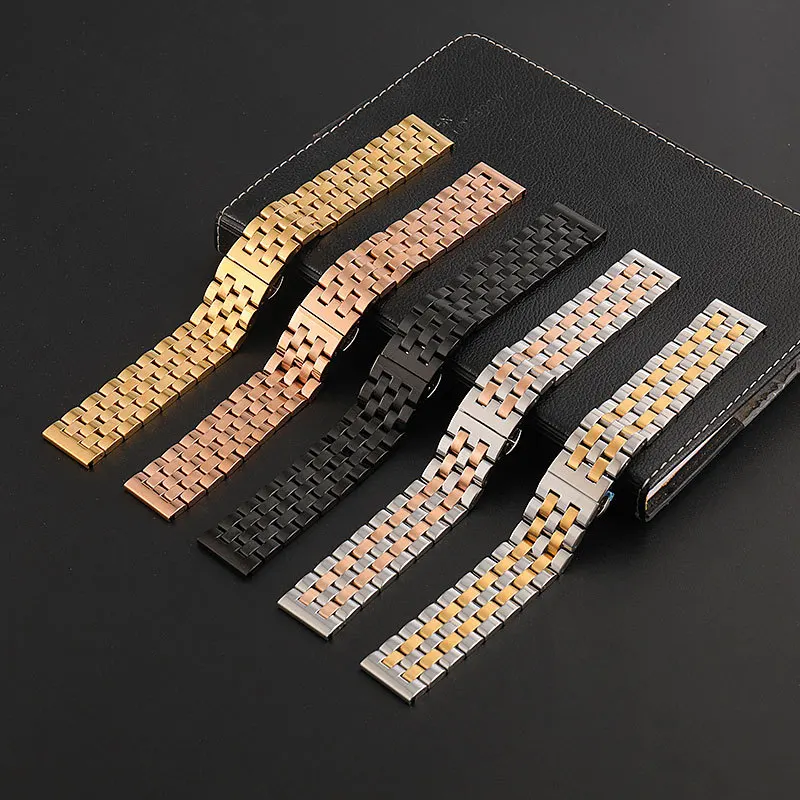 Stainless Steel Watch band Strap Bracelet Watchband Wristband Butterfly Black Silver Rose Gold 18mm 20mm 21 22mm 24mm