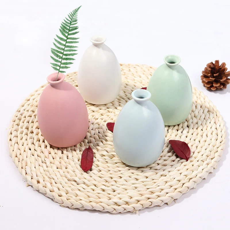 Photo Props Small Vase Macaron Color Ceramics Bottle Photography Background Flower Storage Shooting Ornaments Backdrops Cloth