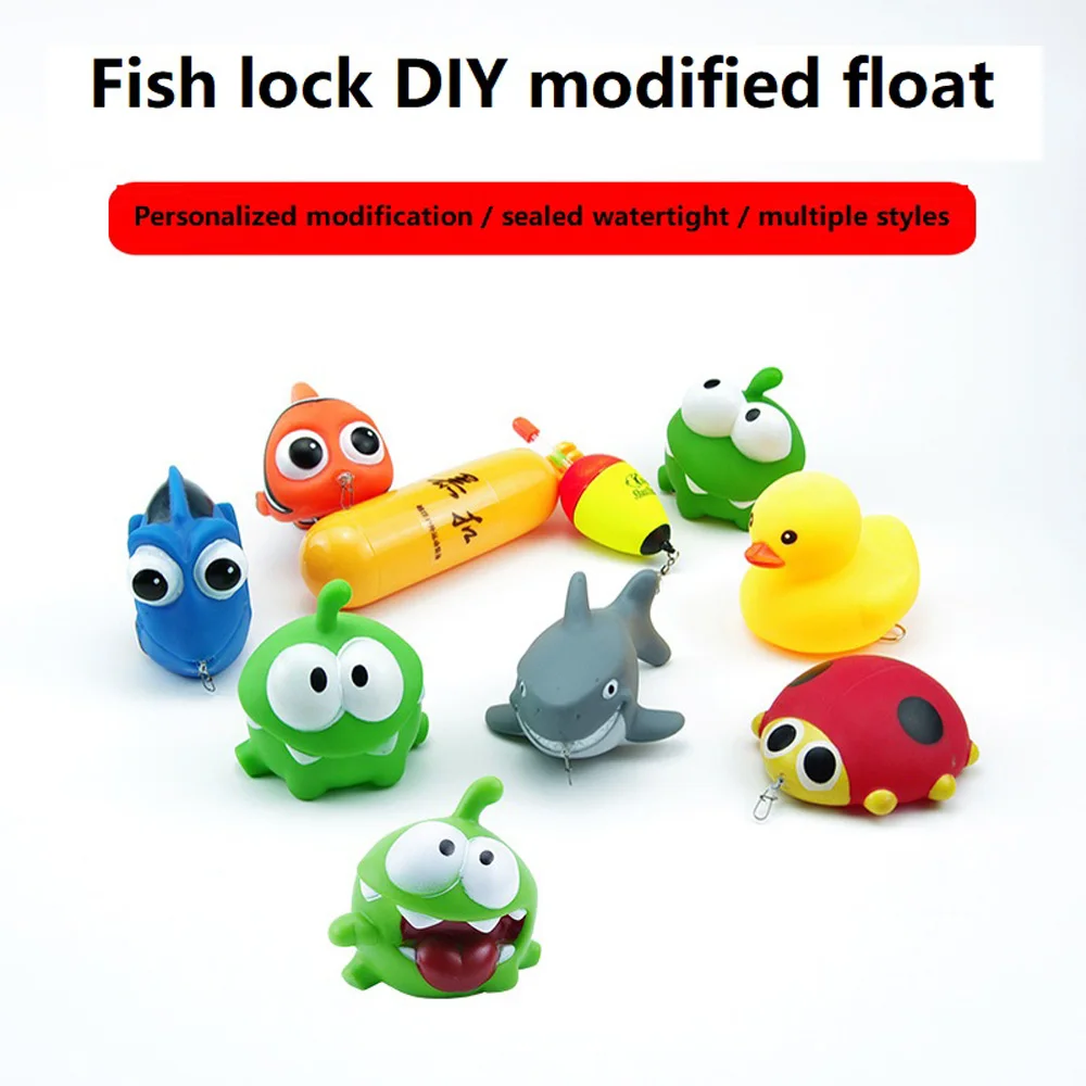 MAGBLUE 1pcs DIY Fishing Lock Buckle Fish lock modified personality lock ABS eye catching floating water floating fish buckle