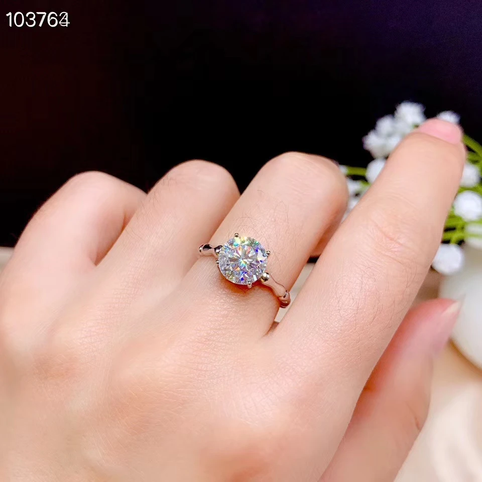 

crackling moissanite gemstone ring for women jewelry engagement ring for wedding 925 sterling silver ring birthday New Year gift