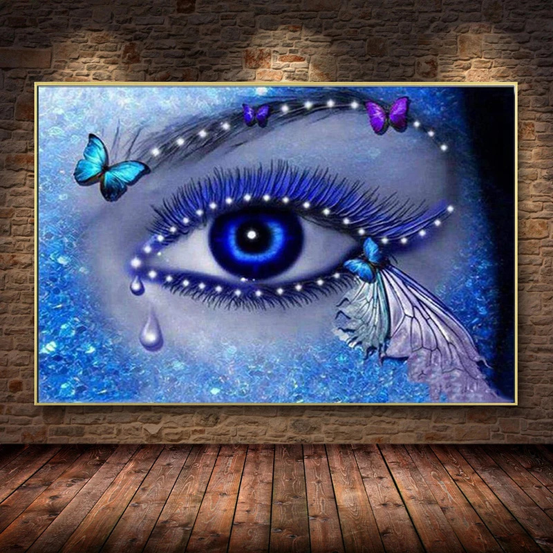 New full Square/Round Diamond 5D DIY Diamond Painting Girl's Tears Rhinestone Embroidery Cross Stitch 3D Home Decoration