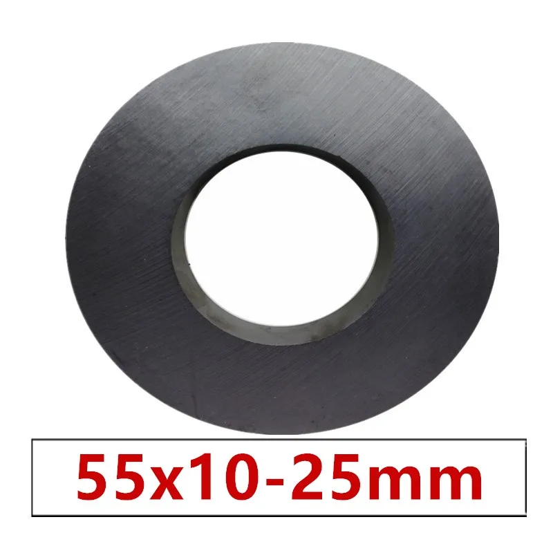 5pcs/lot Ring Ferrite Magnet 55x10 mm Hole 25mm Permanent magnet 55mm x 10mm Black Round Speaker ceramic magnet 55*10 55-25x10