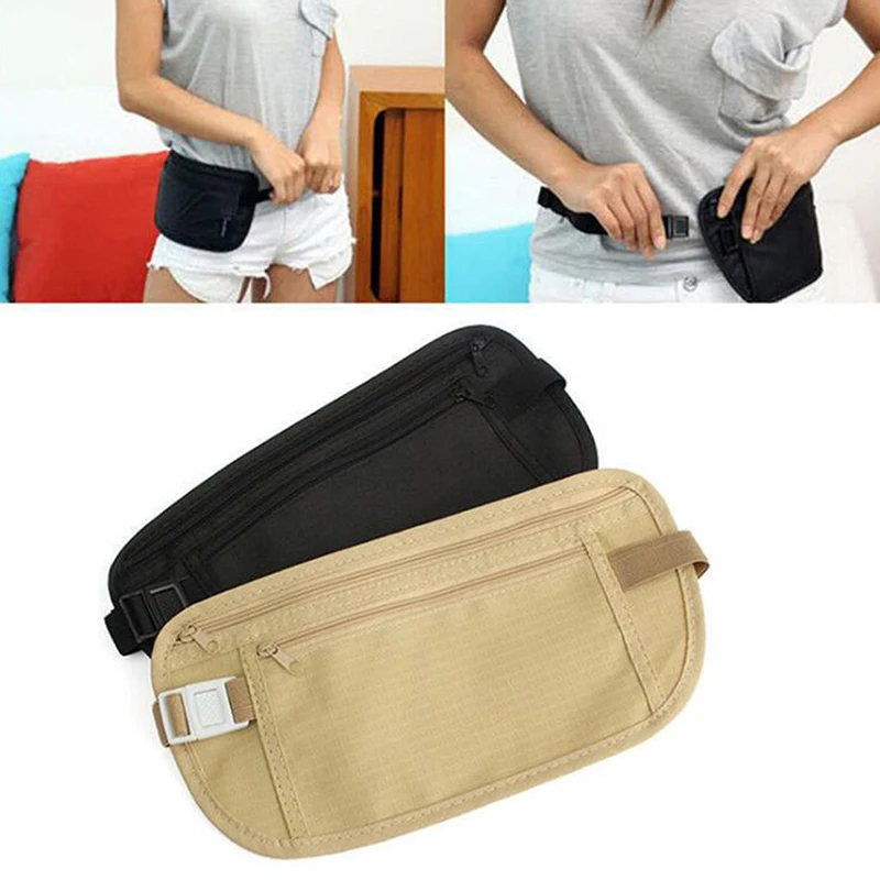 2Colors Invisible Travel Waist Packs Waist Pouch Hidden Security Wallet Gifts For Passport Money Belt Bag