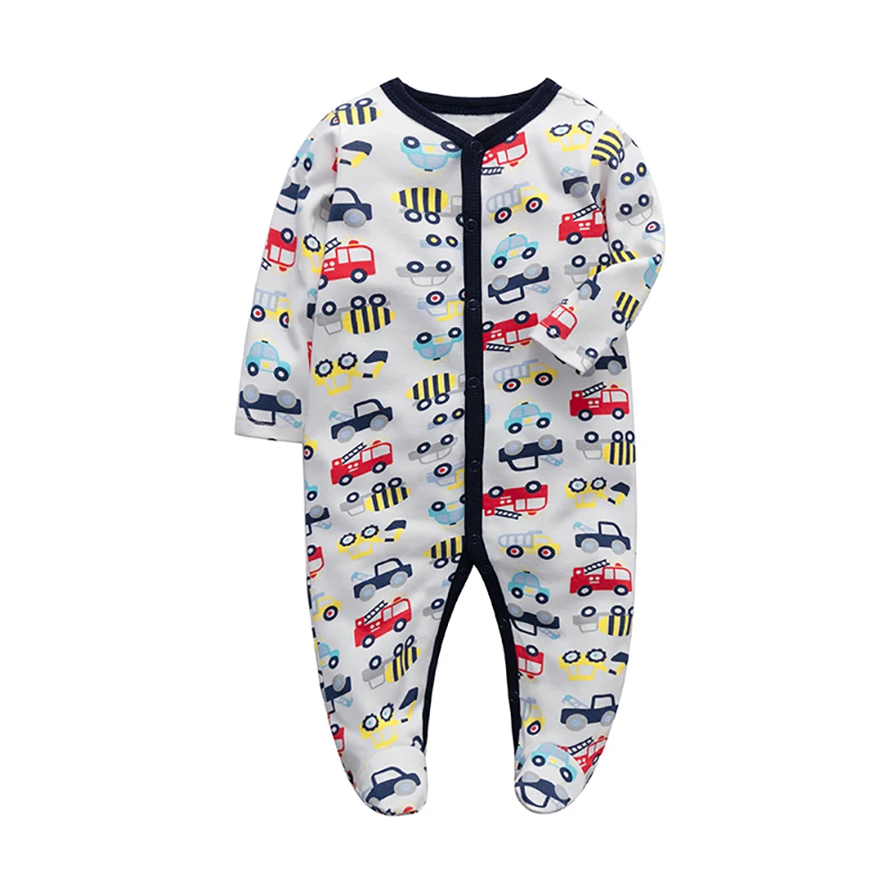 New born Baby Footed Pajamas 0-3 Months Girls and Boys Sleepwear Cotton Sleepsuit Cartoon Print Newborn Baby Clothes