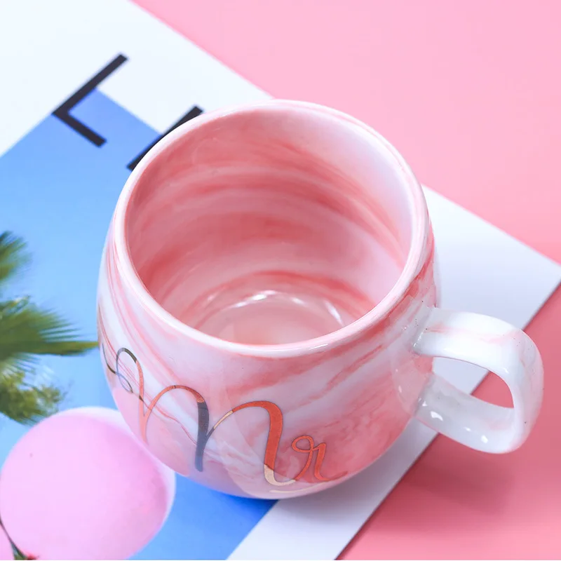 New Flamingo Marble Couple Ceramic Cup Opening Ceremony Cup Single Cup Student Mug