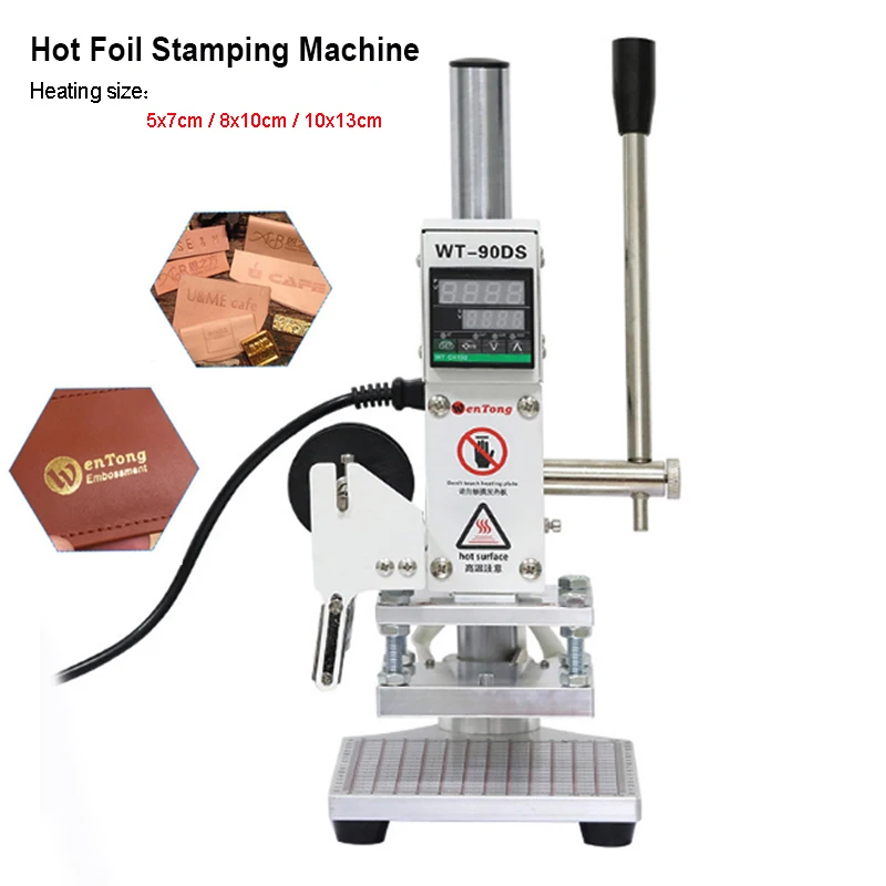 Hot Foil Stamping Machine 300W 500W Heat Press Machine Manual Embossing Bronzing Machines Used For Leather PVC Papers Embossing