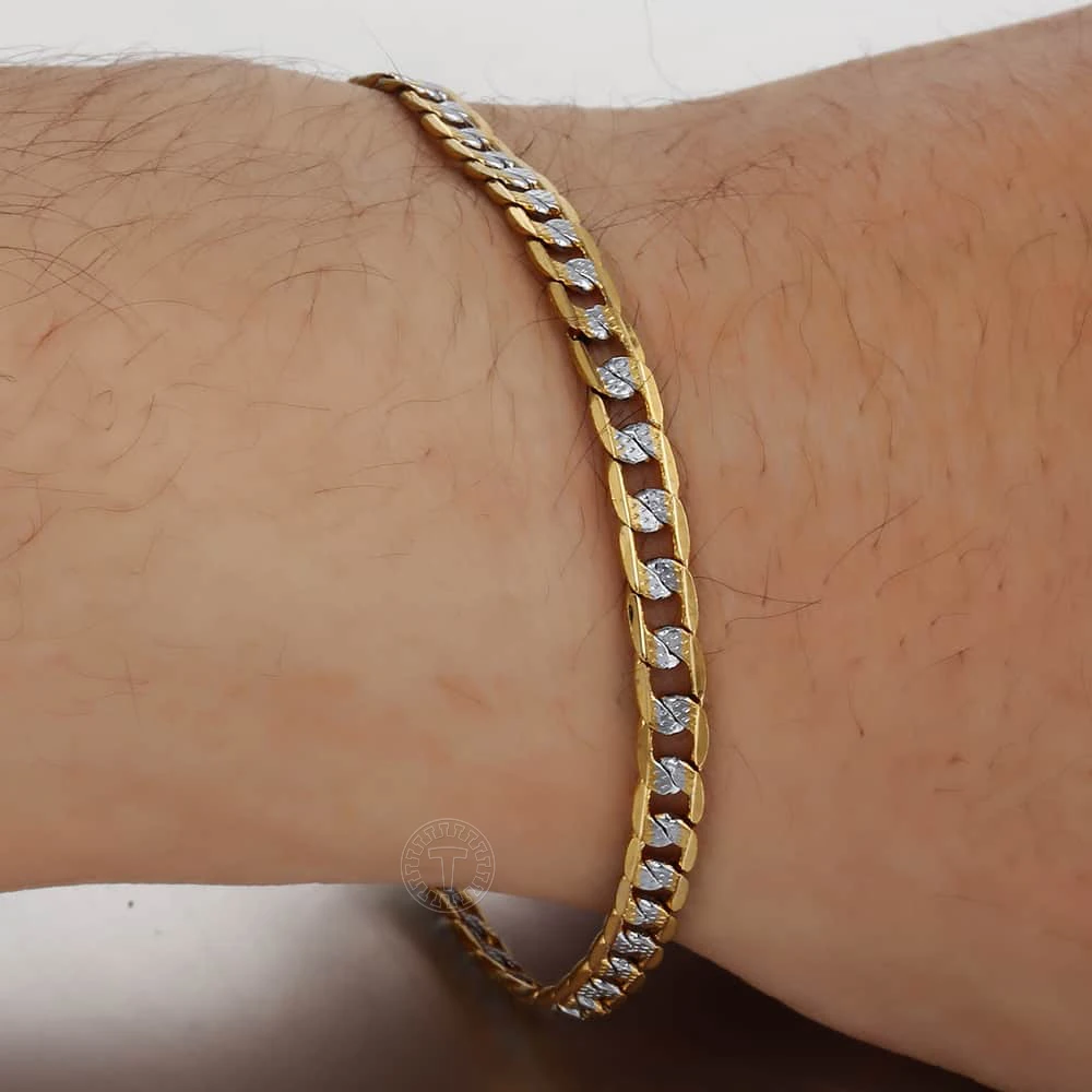4/6mm Bracelet for Women Men Wheat Link Gold Color Womens Bracelet Chains Fashion Davieslee Jewelry 18-23cm Dropshipping DGB407