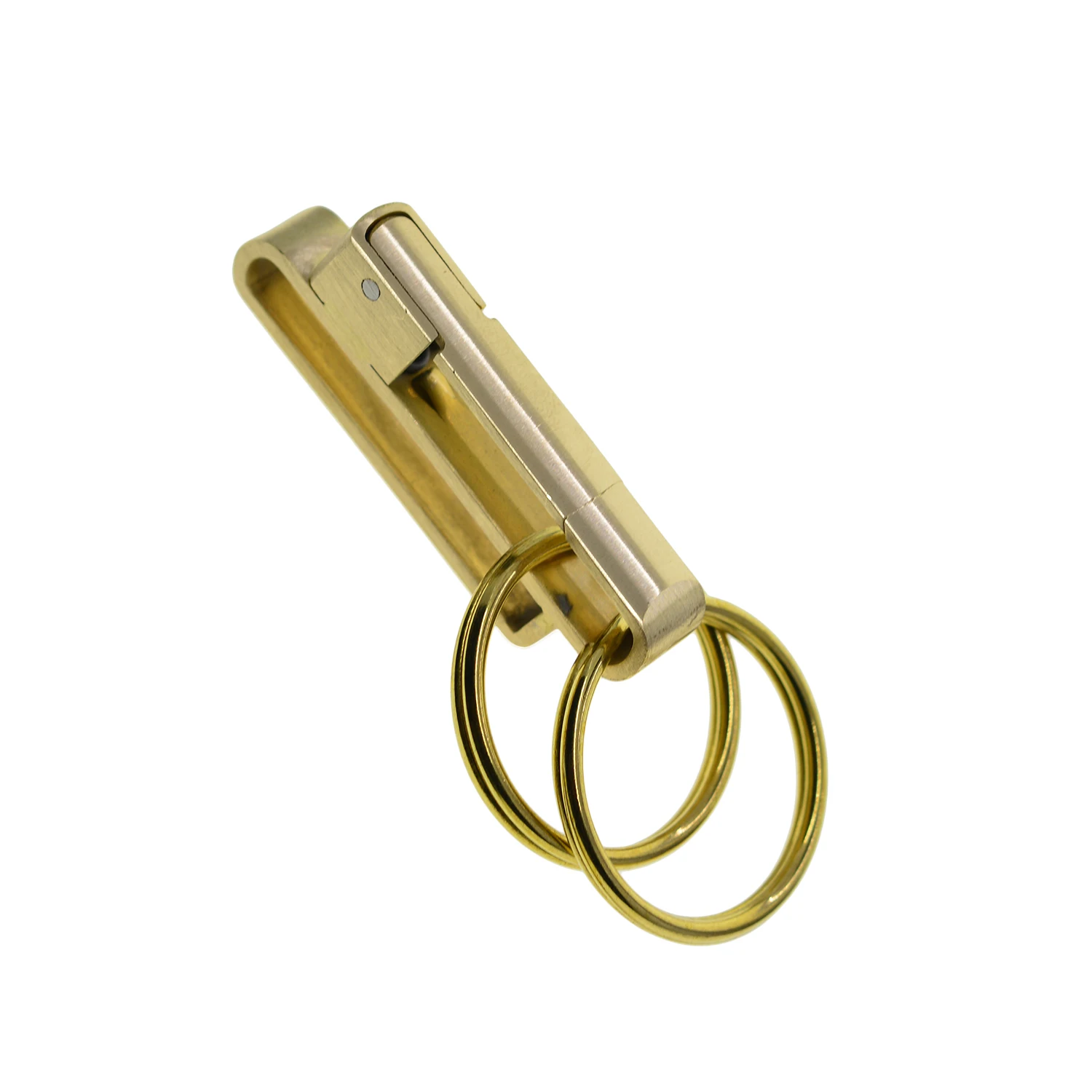 handmade simplify Style brass Detachable Quick Release Belt loop ring clip on keyholder keychains EDC FOB Car key holder